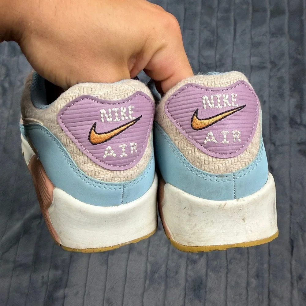 Nike Air Max 90 Sun Club Women Size 10 Orange Blue DJ9997-100 Pastel Suede